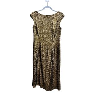 Frascara Desiner Sequined Party Formal Red Carpet Dress Made In Canada Sz 8 Gold